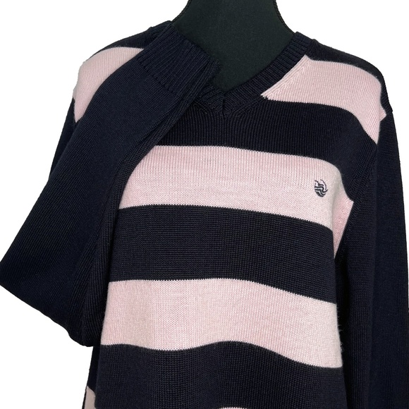 Wool-Acrylic Navy & Pink Sweater - Picture 7 of 15